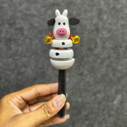 Handmade cow wooden sensory toy for babies