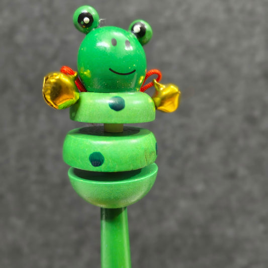 Handmade frog wooden sensory toy for babies