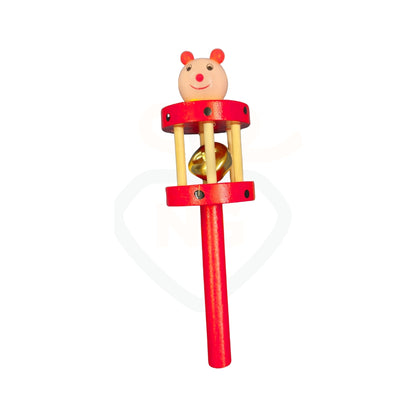 Cute bear wooden baby rattle toy for infants