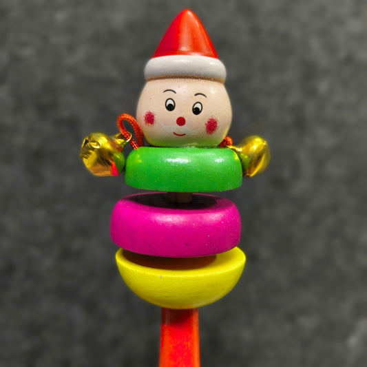Santa wooden baby rattle toy for infants