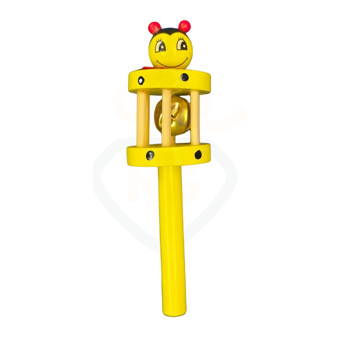 Cute bee wooden baby rattle toy for infants