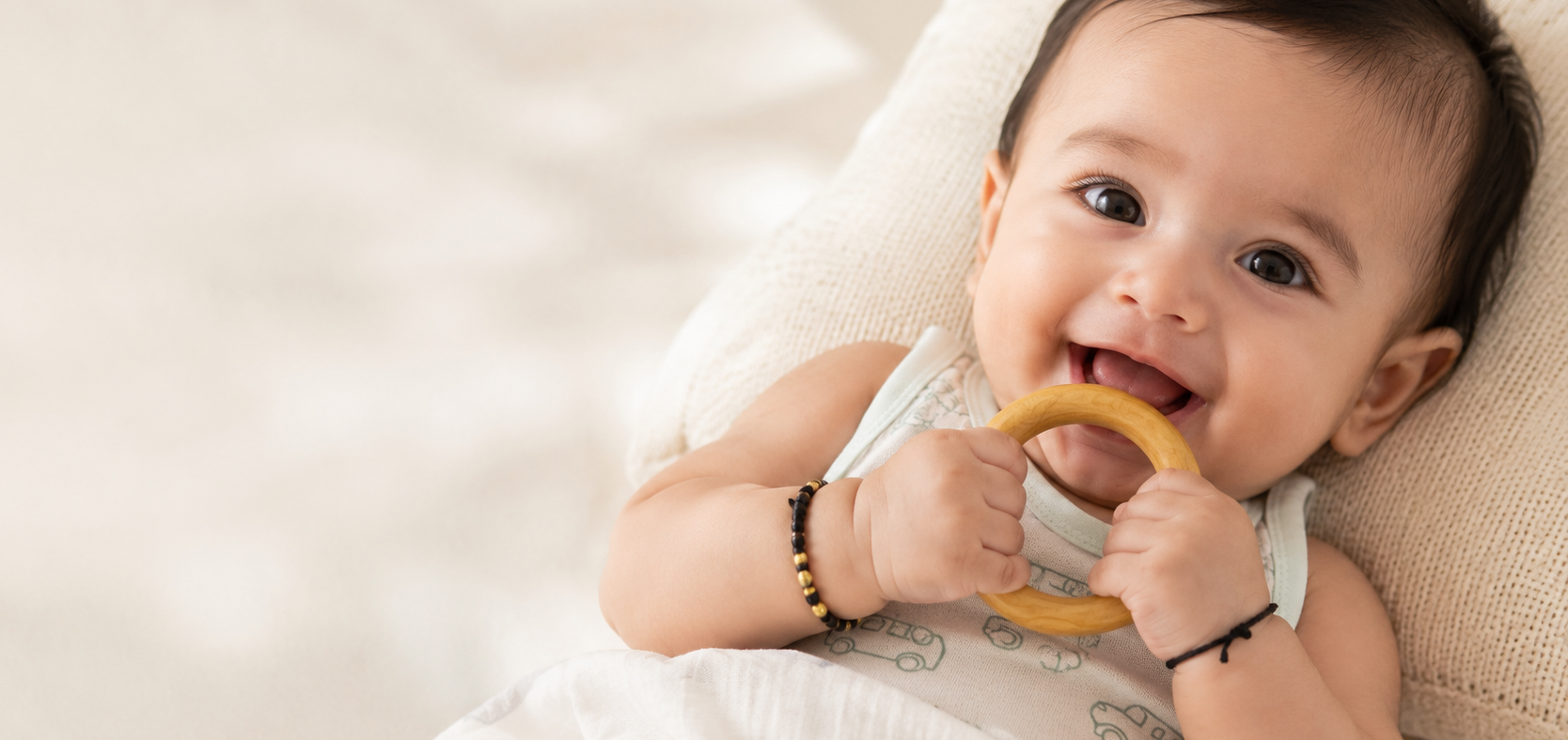 Premium handcrafted neem wood baby teethers and eco friendly wooden toys India