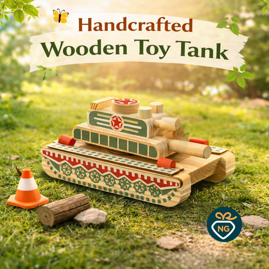 Wooden Missile Tank Toy for Kids | Handcrafted Military Vehicle Toy | Durable & Creative Play Toy