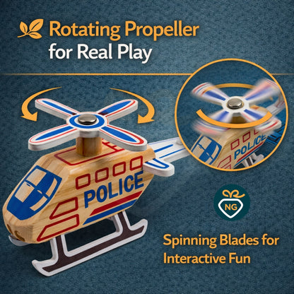 Wooden Toy Helicopter for Kids | Montessori Learning Helicopter Toy