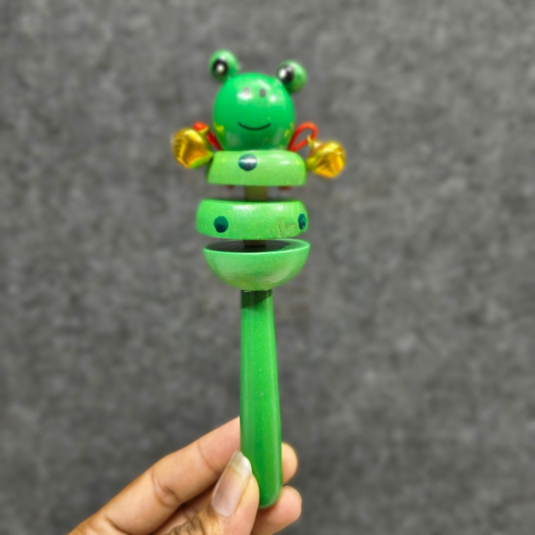 Eco-friendly wooden baby rattle toy