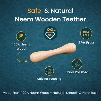 Neem Wood Teether for Kids Single Stick 100% Natural, BPA Free & Safe