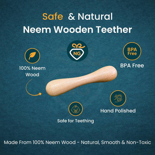 Neem Wood Teether for Kids Single Stick 100% Natural, BPA Free & Safe