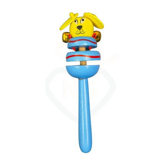 Puppy wooden baby rattle toy for infants