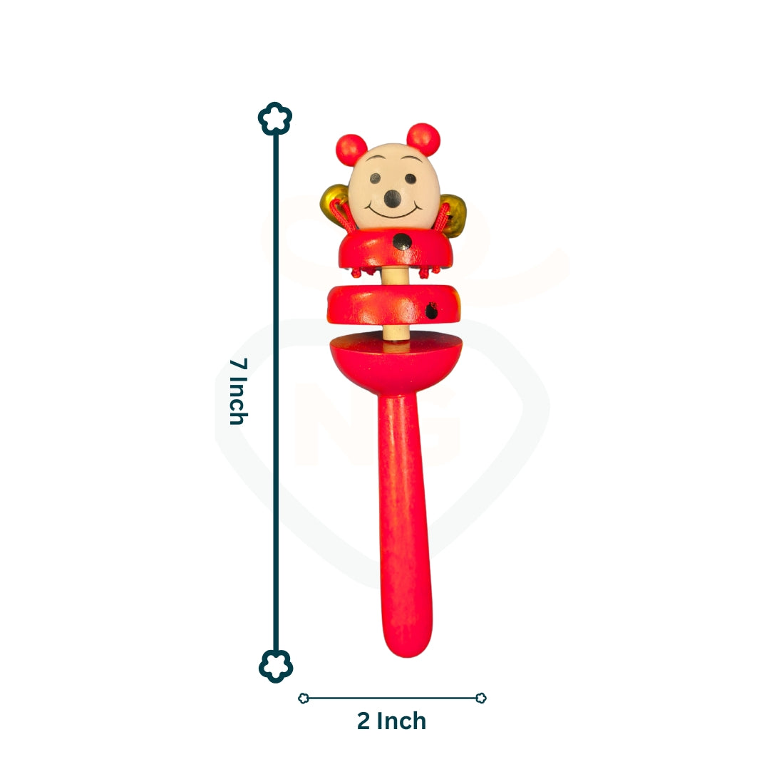 Montessori wooden baby rattle toy