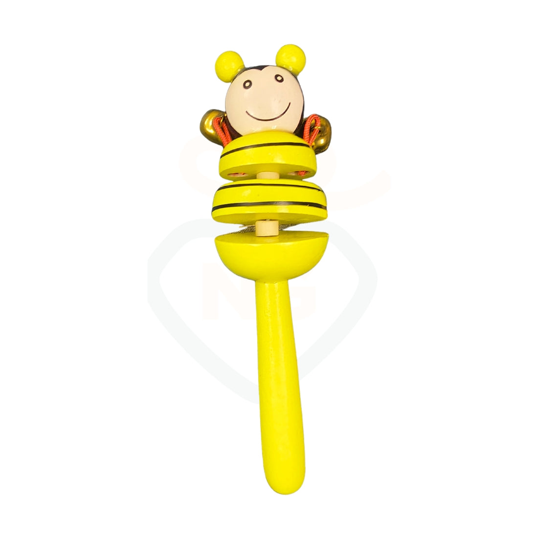 Bumble bee wooden rattle toy for babies