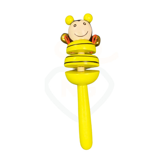 Bumble bee wooden rattle toy for babies