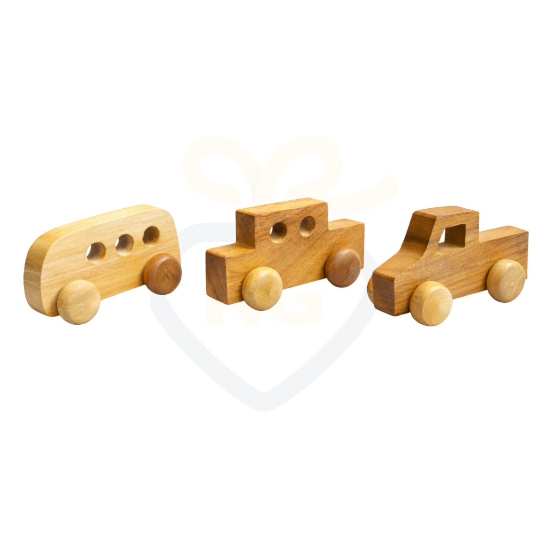 Wooden Toy Vehicles Set for Kids | Car, Jeep & Bus | Handcrafted Montessori Learning Toy